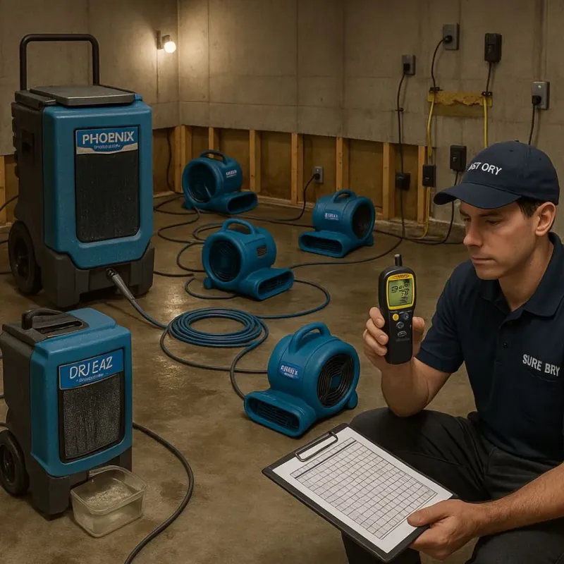Structural Drying and Dehumidification process in Eastgate, WA